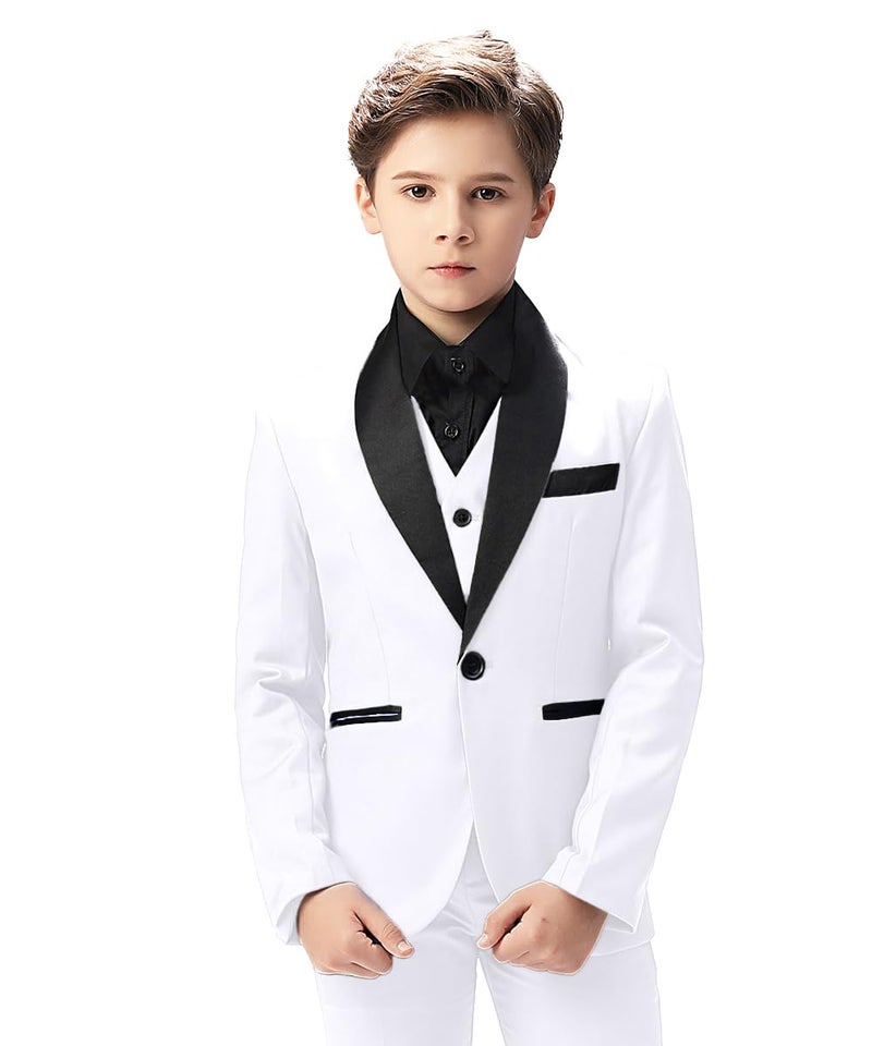 Yavakoor Boy Suit Slim Fit Suits for Kids Suits Size 10 for Boys 3 Pcs Set Boys Tuxedo,Vest,Pants for Summer Wedding - Image 1